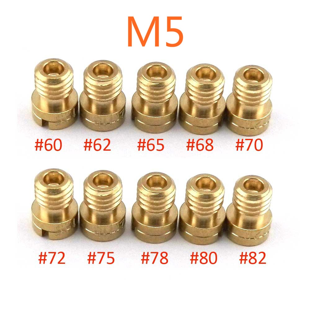 Pack of 10pcs Motorcycle Carburetor Main Jets Slow Pilot Jets for  PWK PWM Keihin OKO CVK NSR KSR Carb Set Injector Nozzle