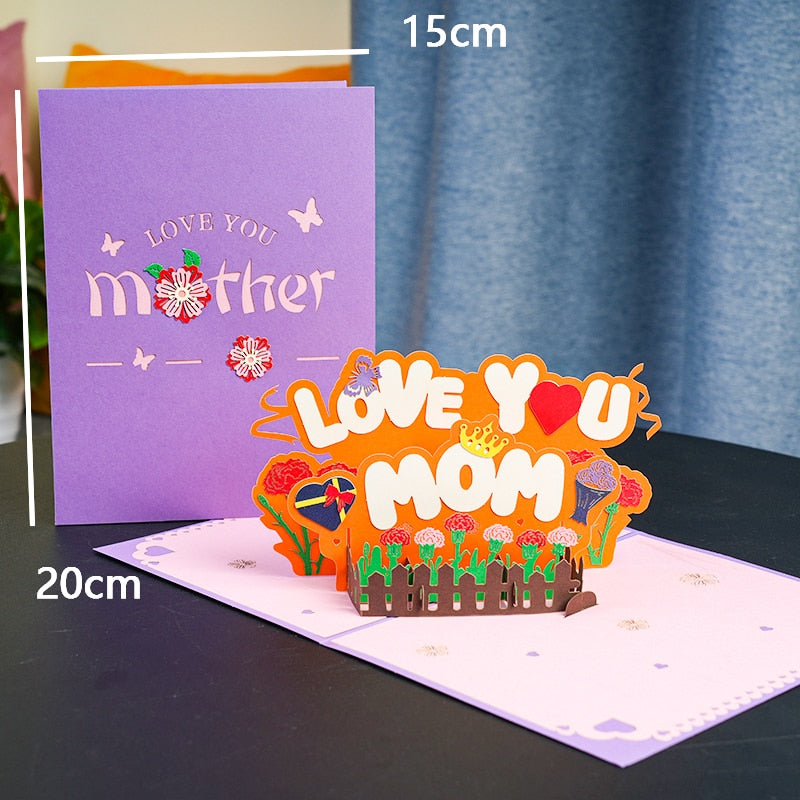 Pop-Up Flower Card Flora 3D Greeting Card for Birthday Mothers Father&#39;s Day Graduation Wedding Anniversary Get Well Sympathy