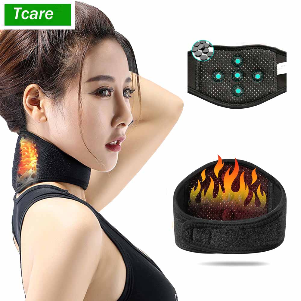 Tcare Tourmaline Magnetic Therapy Self-Heating Neck Pads Thermal Massager Belt Cervical Vertebra Protection Neck Support Brace