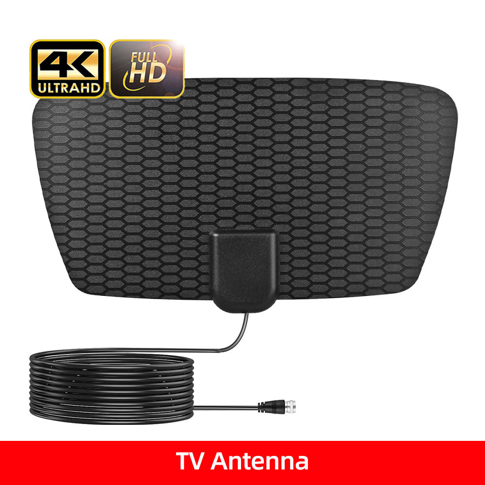 Kebidumei TV Antenna  4K 8K 25DB High Gain HD TV DTV Box Digital  EU Plug 3000 Miles Booster Active Indoor Aerial Flat Design