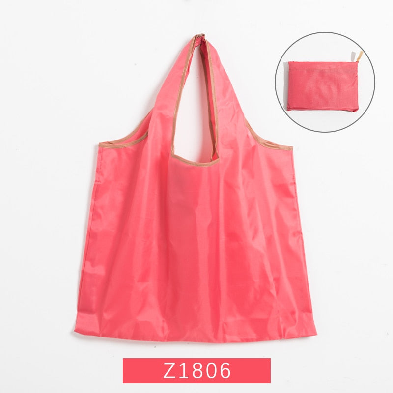 Folding Shopping Bag Eco-friendly Reusable Portable Shoulder Handbag for Travel Grocery Fashion Pocket Tote Bags