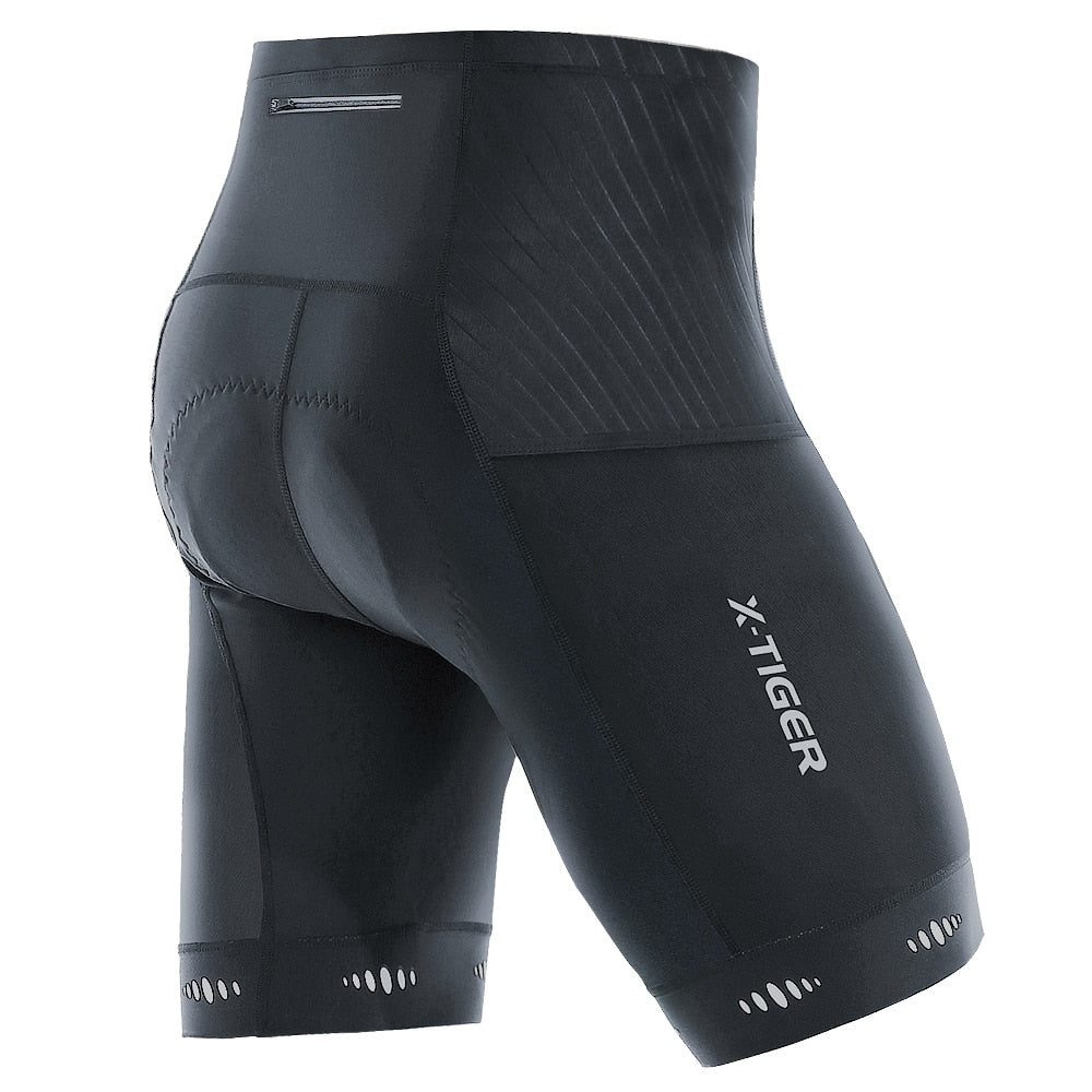 X-TIGER Cycling Shorts Anti-Slip Leg 5D Padded Bike Shorts with Pockets Breathable Biking Bicycle Motorcycle Half Pants Tights