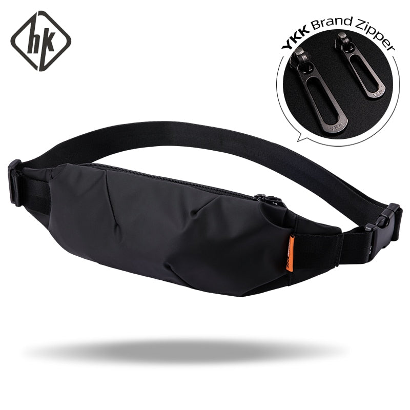 Hk Men Fanny Pack Teenager Outdoor Sports Running Cycling Waist Bag Pack Male Fashion Shoulder Belt Bag Travel Phone Pouch Bags