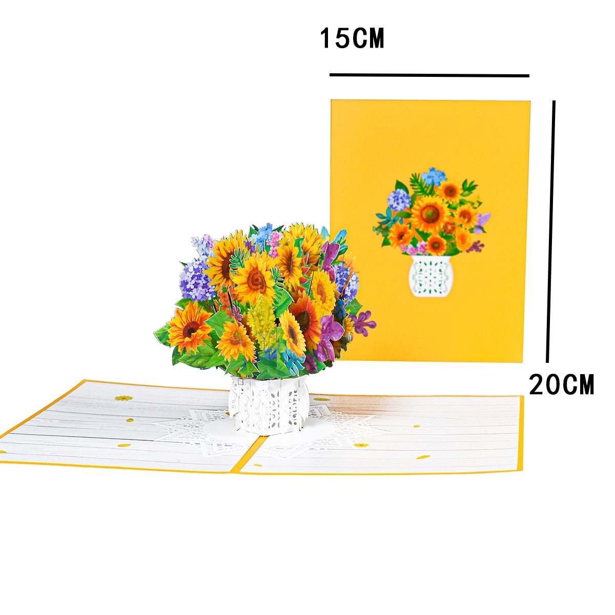 Pop-Up Flower Card Flora 3D Greeting Card for Birthday Mothers Father&#39;s Day Graduation Wedding Anniversary Get Well Sympathy