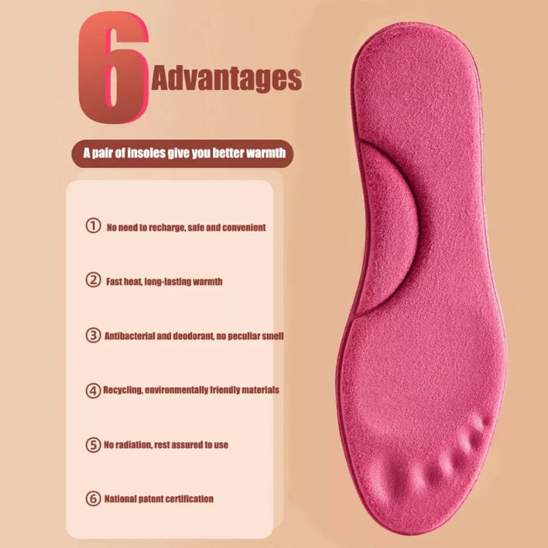 Self-heated Insoles Feet Massage Thermal Thicken Insole Memory Foam Shoe Pads Winter Warm Men Women Sports Shoes Pad Accessories