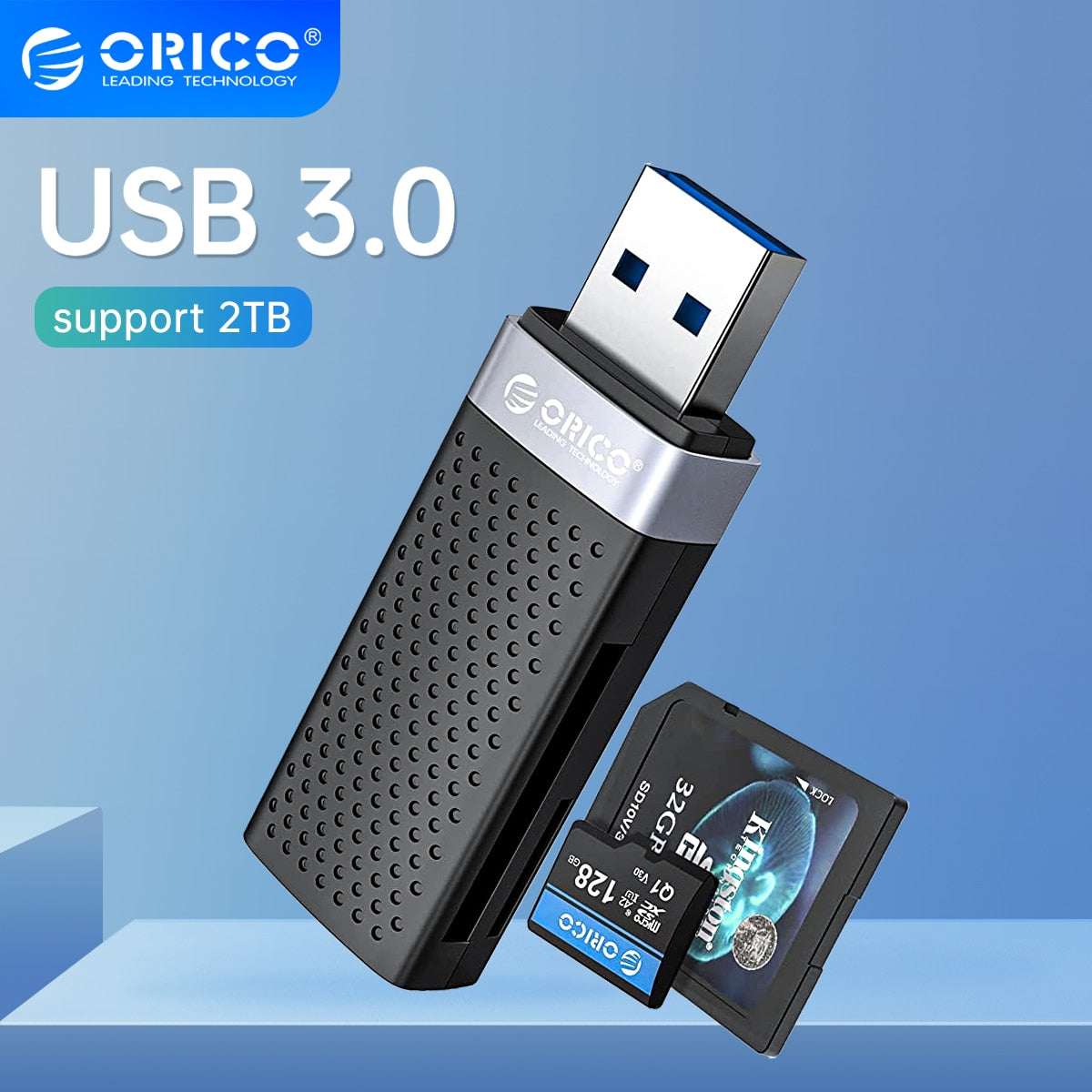 ORICO USB 3.0 Card Reader Flash Smart Memory Card 2 Slots for TF SD Micro SD Card Adapter Laptop Accessories PC Macbook Linux