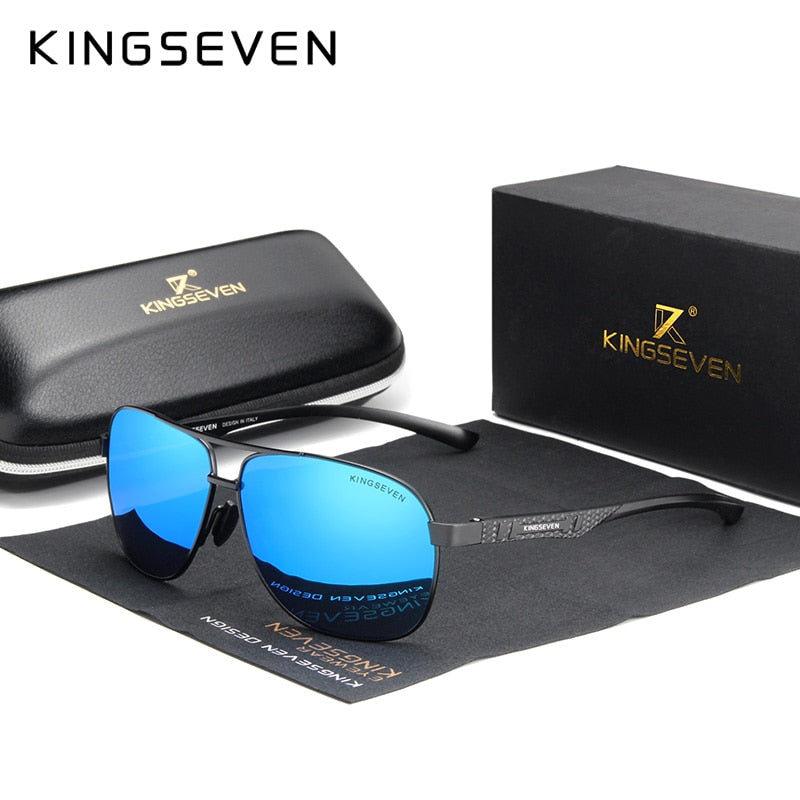 KINGSEVEN 2022 Brand Men Aluminum Sunglasses Polarized UV400 Mirror Male Sun Glasses Women For Men Oculos de sol