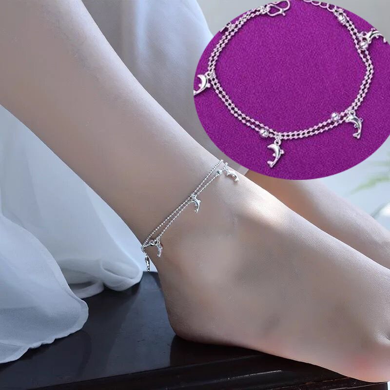 SAIYE 925 Sterling Silver Double Layer Zircon Star Round Bead Charm Bracelet&Bangle For Women Elegant Jewelry Pulseras