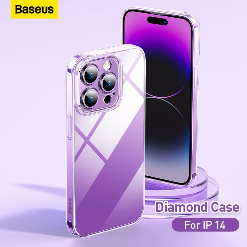 Baseus Phone Case For iPhone 14 13 12 11 Pro Max Back Case Full Lens Protection Cover For iPhone 14 13Pro Transparent Case Cover