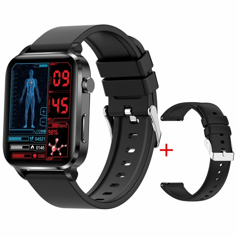 F100 ميزان الحرارة ساعة ذكية الجلوكوز في الدم الرجال Sangao الليزر علاج الصحة معدل ضربات القلب ضغط الدم مراقبة الرياضة Smartwatch