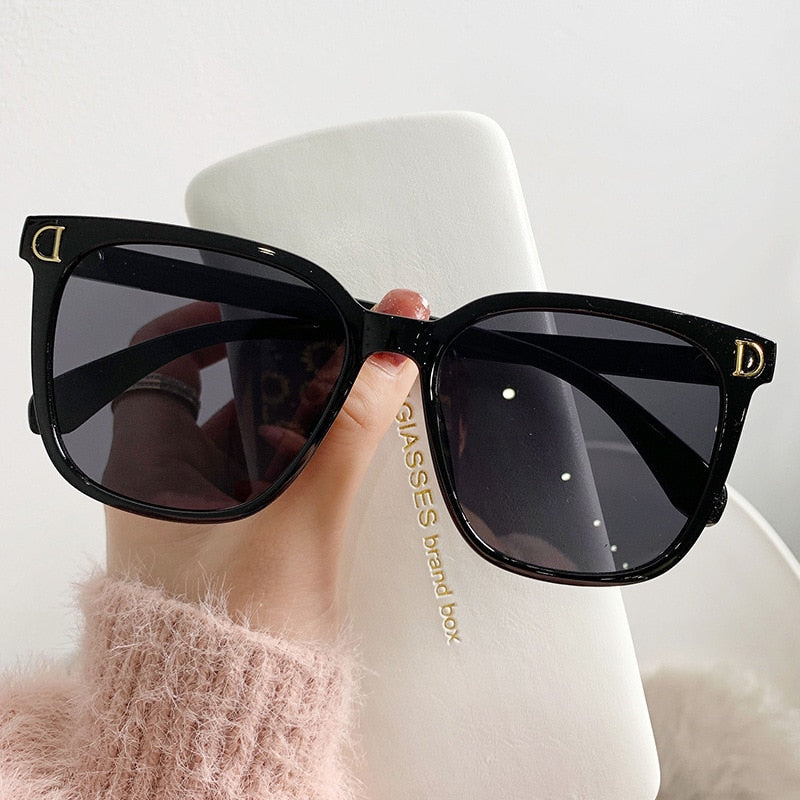موضة النظارات الشمسية المتضخم امرأة العلامة التجارية مصمم خمر نظارات شمسية مربعة الإناث إطار كبير التدرج ظلال Oculos دي سول