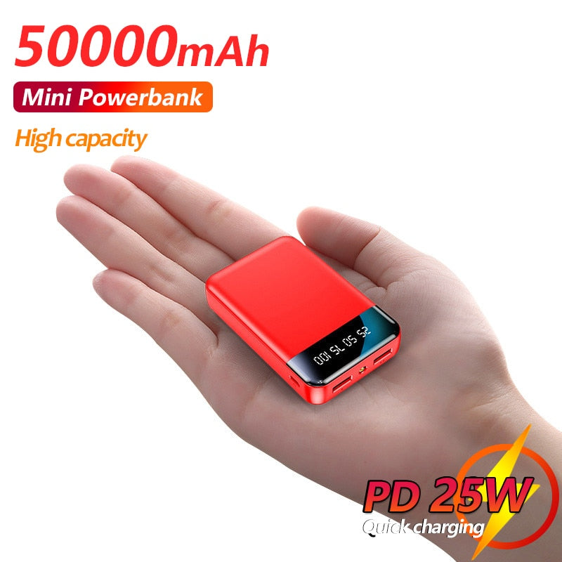 Mini Power Bank 50000mAh Portable External Battery Digital Display Fast Charging Mobilephone Charger for Xiaomi Samsung iPhone