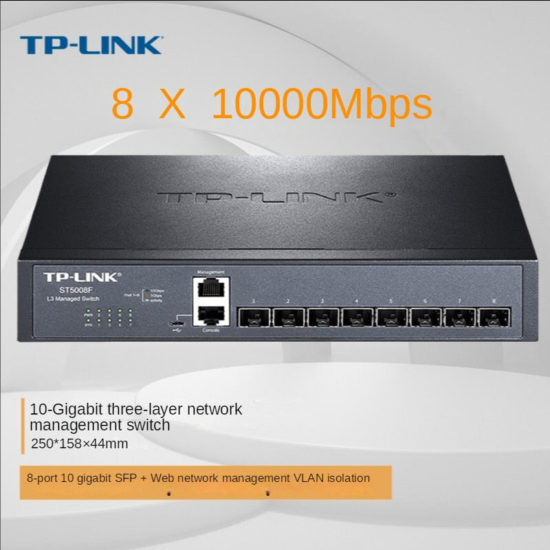 TP-link TL-ST5008F 10000Mbps التبديل 10 جيجابت منفذ بصري SFP 10 جيجابت جهاز سويتش للشبكات دعم إدارة الشبكة VLan