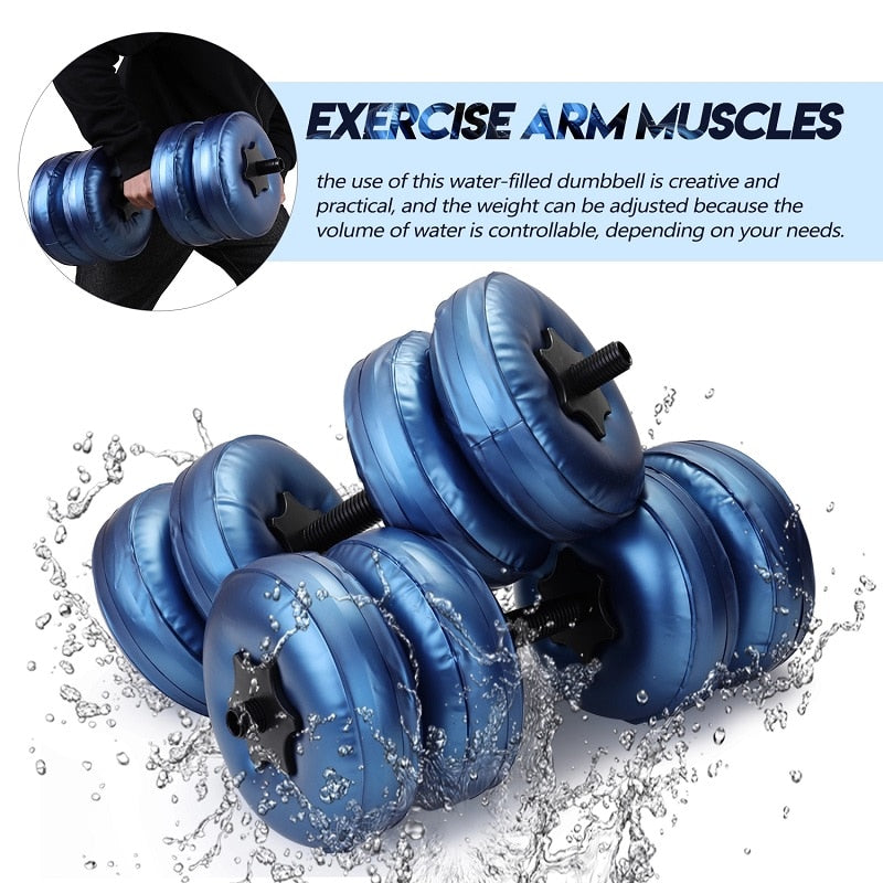 Travel Water Filled Dumbbells Set Gym Weights 20kg 30kg 60kg Portable Adjustable For Men Women Arm Muscle Training Home Fitness