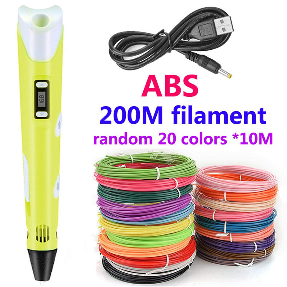 DIY 3D Printing Pen 5V 3D Pen Pencil 3D Drawing Pen Stift PLA Filament For Kid Child Education Hobbies Toys Birthday Gifts