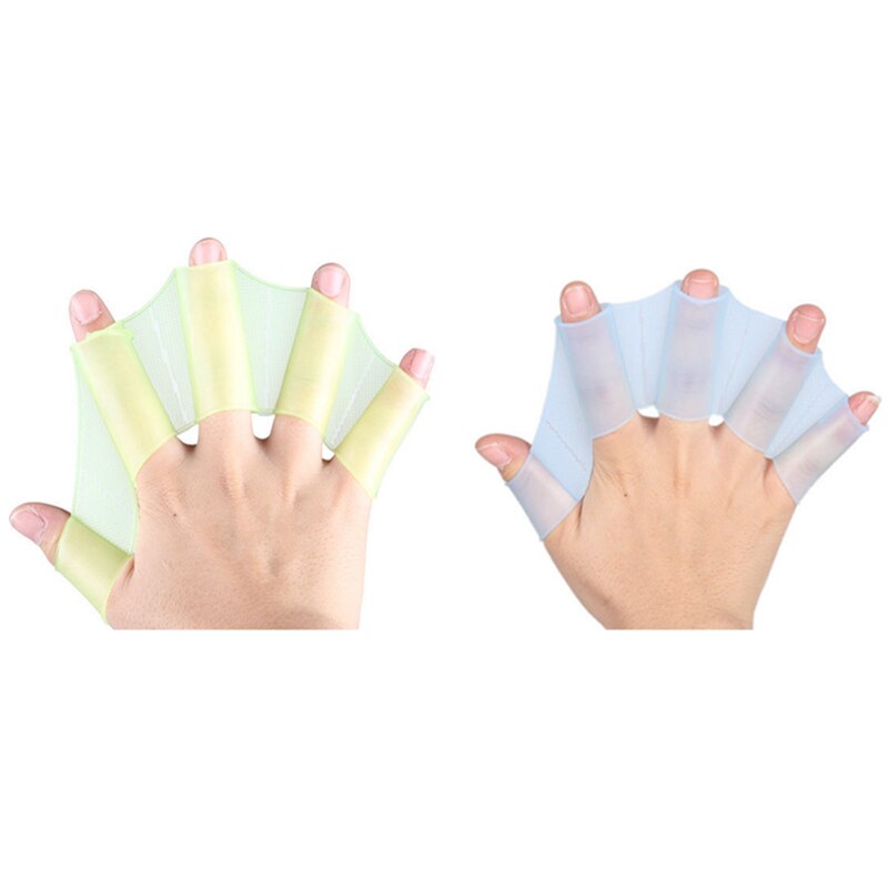 Swimming Finger Fins Learning Swimming Pool Gear Finger Wearing Hand Mesh Fins Row Training Diving Gloves Swimming Pool Paddle