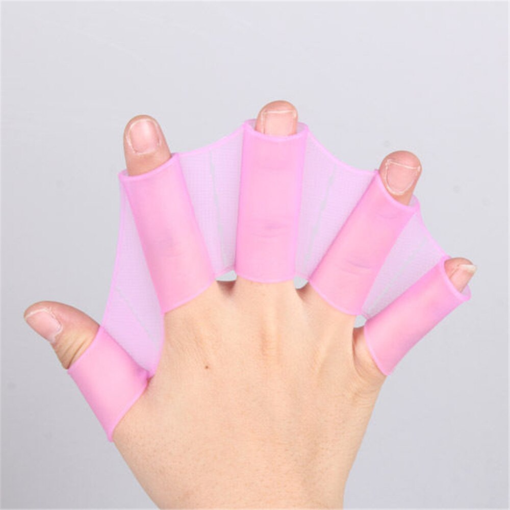 Swimming Finger Fins Learning Swimming Pool Gear Finger Wearing Hand Mesh Fins Row Training Diving Gloves Swimming Pool Paddle