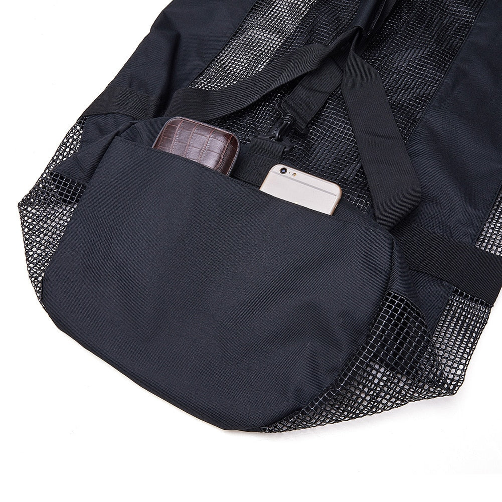 Multifunctional Mesh Duffel Bag with Adjustable Strap Shoulder Bag Large Capacity Mesh Gear Bag for Surfing Swiming Scuba Diving