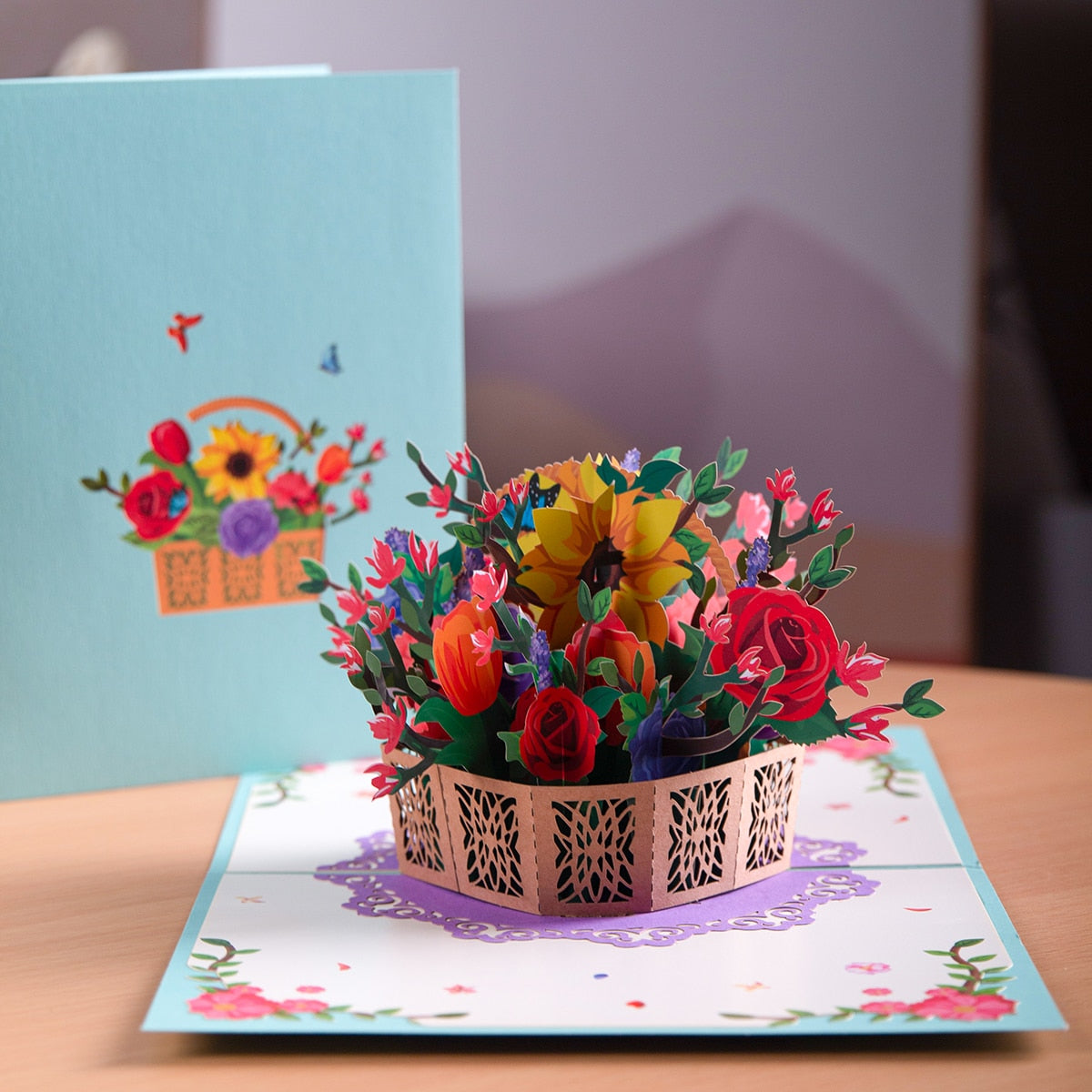 Pop-Up Flower Card Flora 3D Greeting Card for Birthday Mothers Father&#39;s Day Graduation Wedding Anniversary Get Well Sympathy