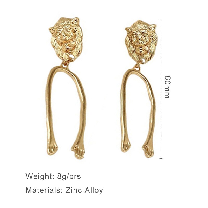Lion Head Little Hand Earrings For Women Fancy Designer Jewelry Dangle Post Drop Stud Interesting Girl Fashion New Style 2023328
