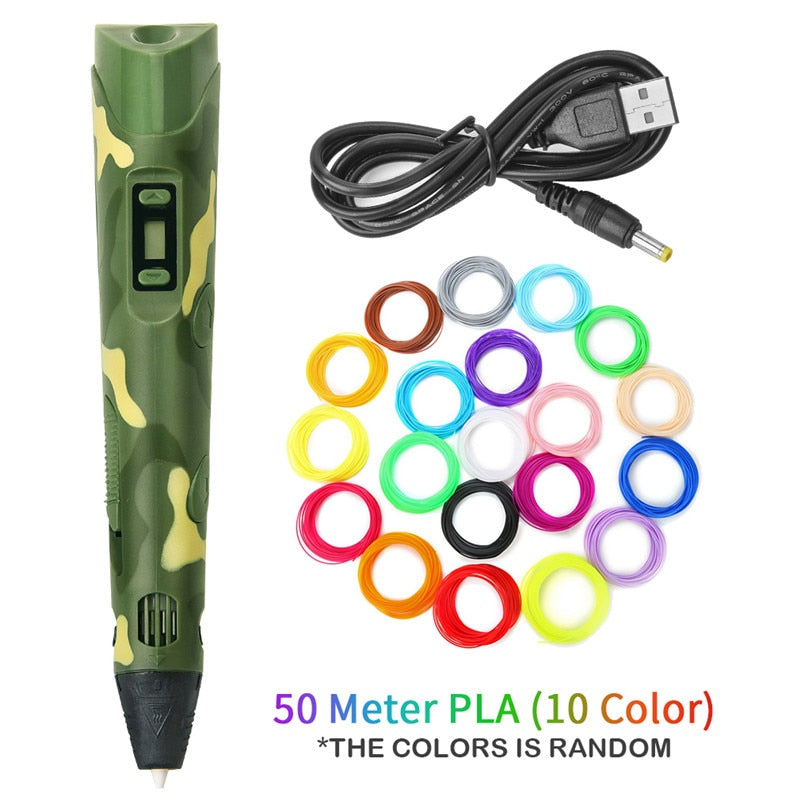 DIY 3D Printing Pen 5V 3D Pen Pencil 3D Drawing Pen Stift PLA Filament For Kid Child Education Hobbies Toys Birthday Gifts