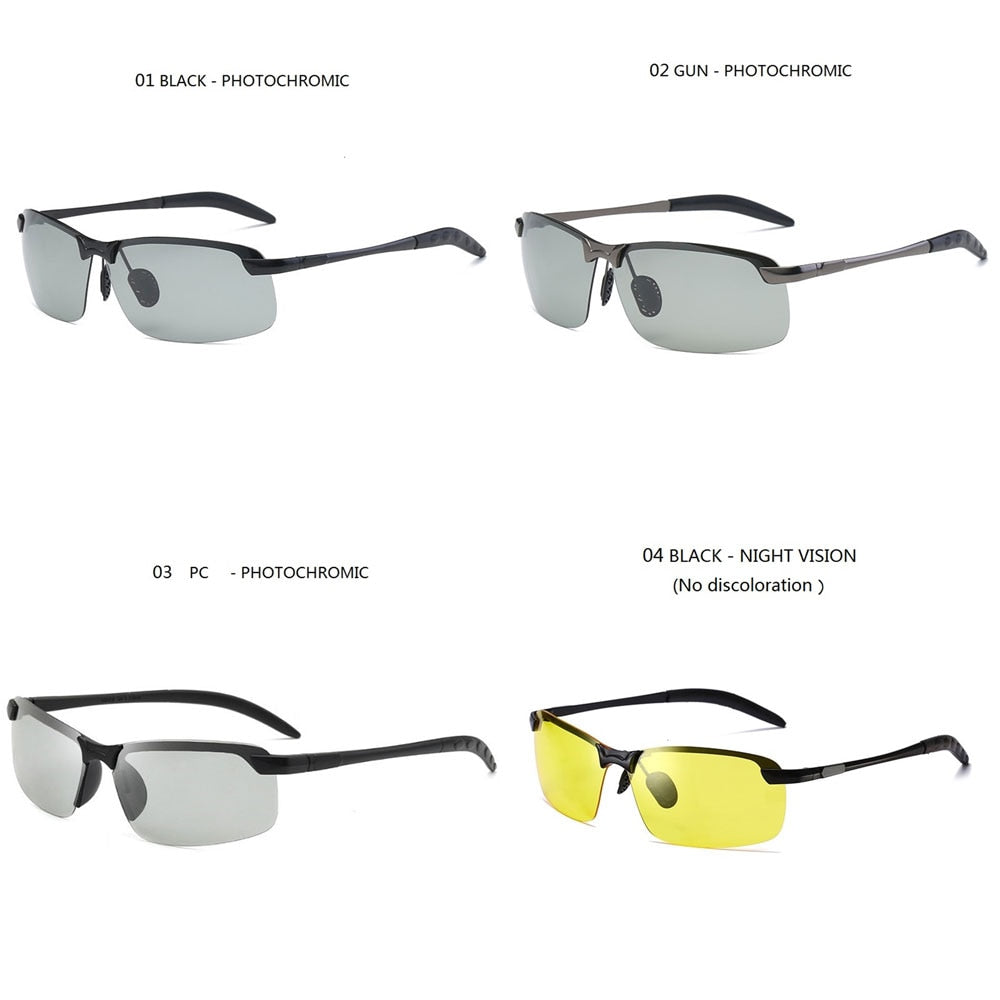 Photochromic Sunglasses Men Polarized Driving Chameleon Glasses Male Change Color Sun Glasses Day Night Vision Driver&#39;s Eyewear