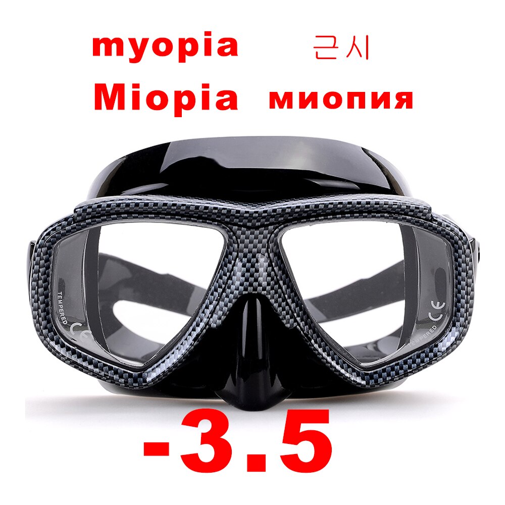 Myopia scuba diving Mask Snakeskin anti fog for spearfishing gear swimming masks googles nearsighted lenses short-sighted