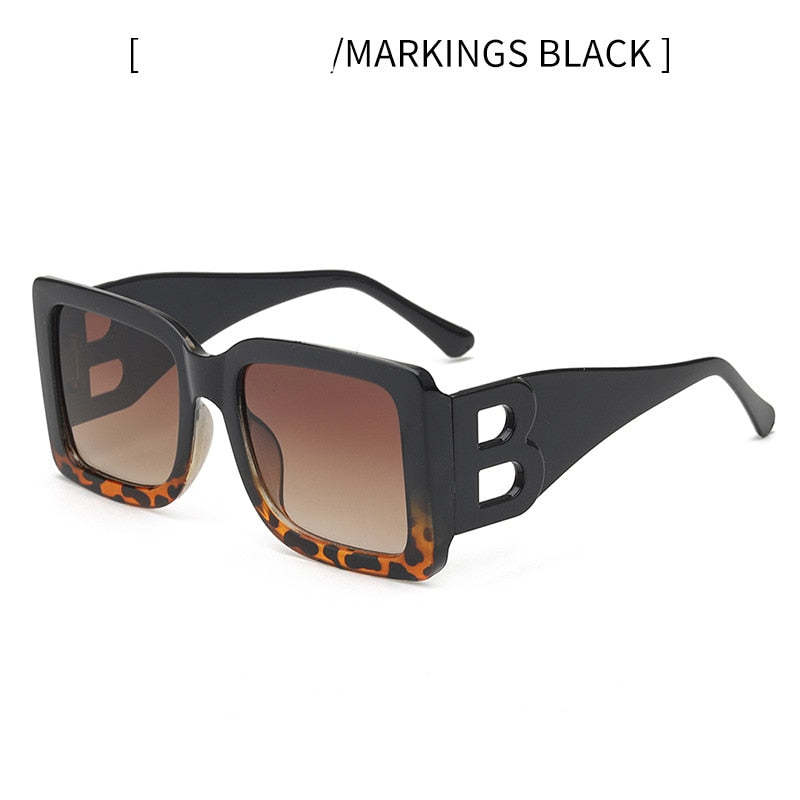 Imwete Oversized Square Sunglasses Women Retro Black Gradient Sun Glasses for Men Big Frame Sunglass UV400 Eyeglasse Shades