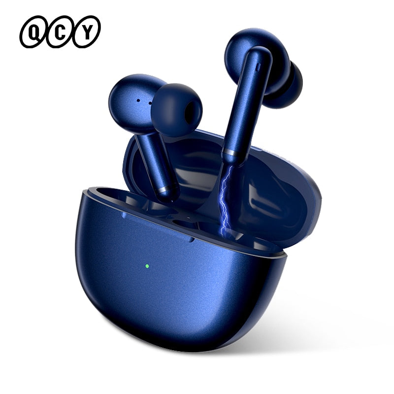 QCY HT03 ANC Bluetooth Wireless Earphones Hybrid 40dB Noise Canceling TWS Earbuds 6 Mic ENC HD Call Transparency Mode Headphones