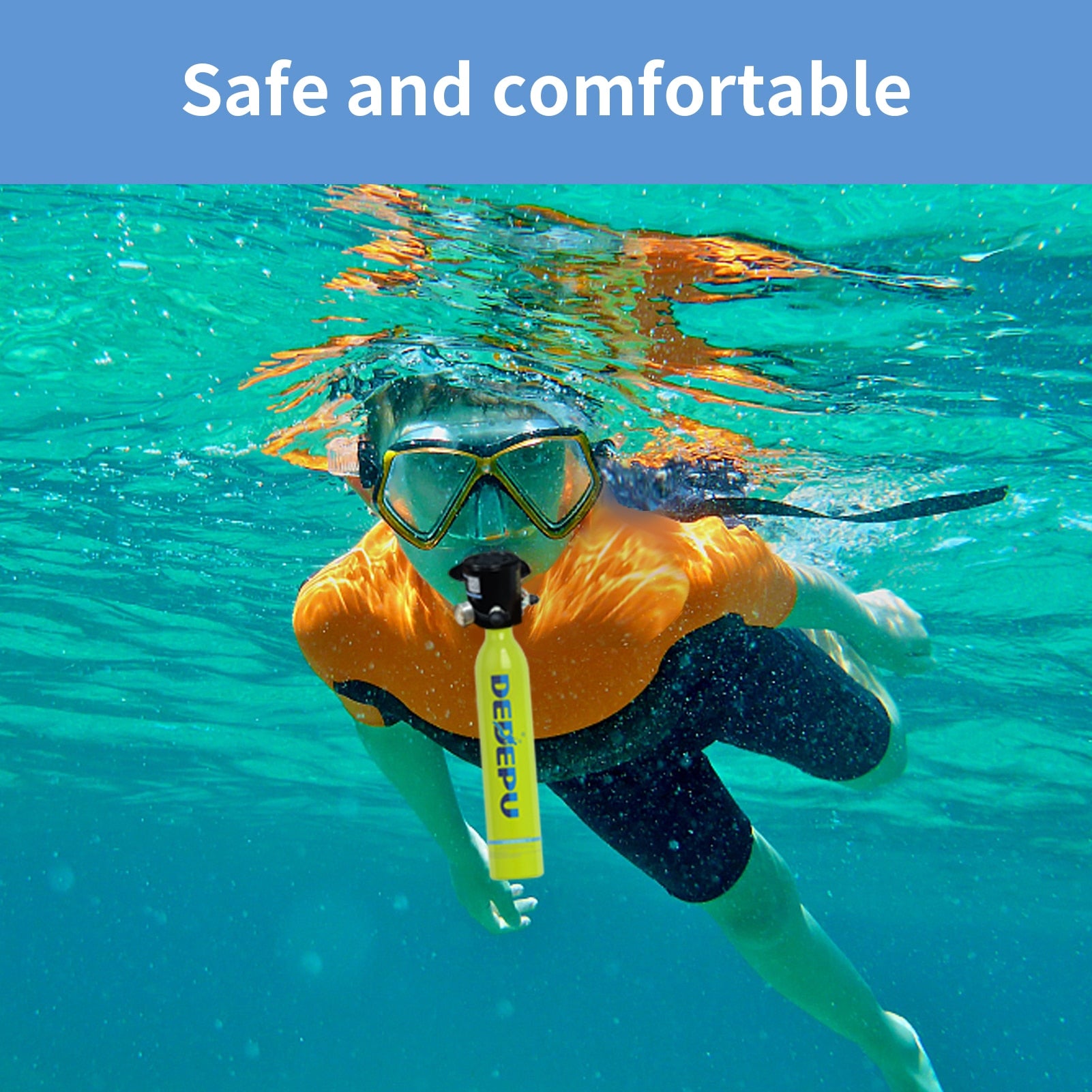 DEDEPU خزان للغوص تحت الماء معدات اسطوانة الغوص الصغيرة الغوص زجاجة الأكسجين مع مضخة يدوية نظارات الغوص الغوص