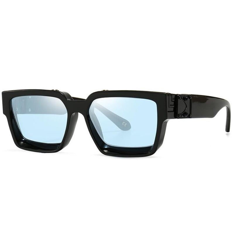 مستطيل صغير النظارات الشمسية النساء الفاخرة العلامة التجارية الرجال ظلال الرجعية مربع أسود نظارات شمسية نظارات الاتجاه فاسق النظارات للذكور