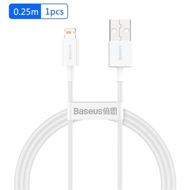 Baseus 2.4A كابل USB آيفون 11 12 13 14 برو ماكس 8 X Xr شحن سريع كابل USB كابل مزامنة البيانات كابل شاحن الهاتف الحبل
