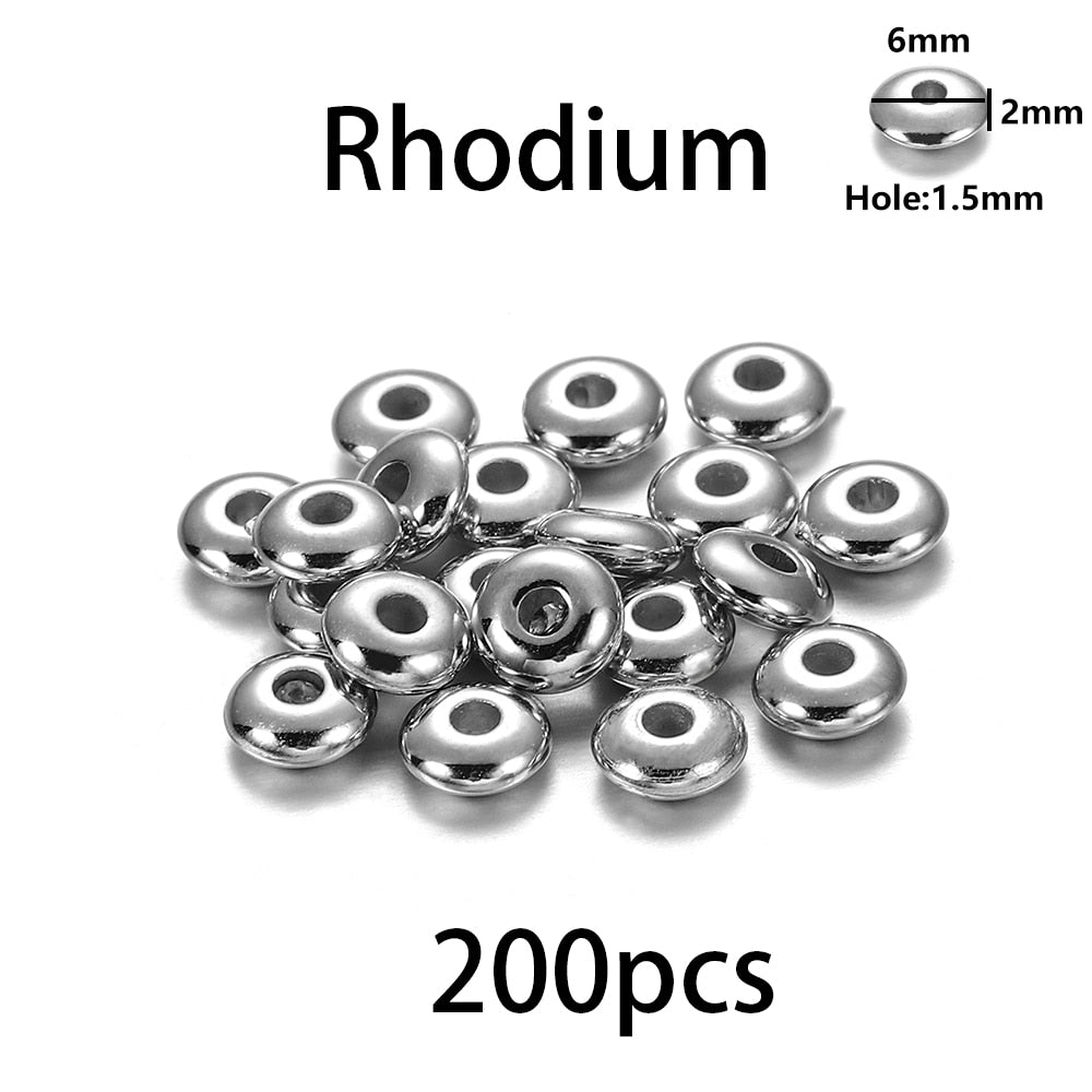 200-400Pcs CCB Multiple Styles Charm Spacer Beads Wheel Bead Flat Round Loose Beads For DIY Jewelry Making Supplies Accessories