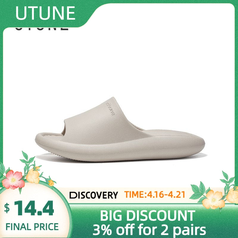 UTUNE EVA Slippers Men Shoes Indoor Bathroom Slides Summer Thick Sole Soft Non-slip Women Slipper Sandals Platform Shoe Men