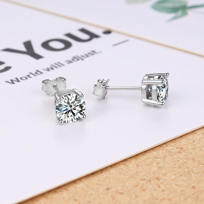 With Credentials Allergy Free Real Tibetan Silver Earrings with High Quality Clear Zircon Stud Earrings Women Gift Fine Jewelry