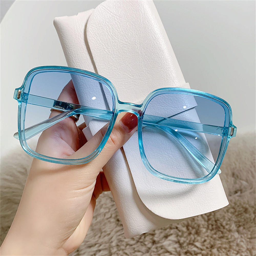 Men Women Anti-blue Light Glasses Frame Vintage Large Square Eyeglasses Blocking Blue-ray Oversized Spectacles Frames A65397