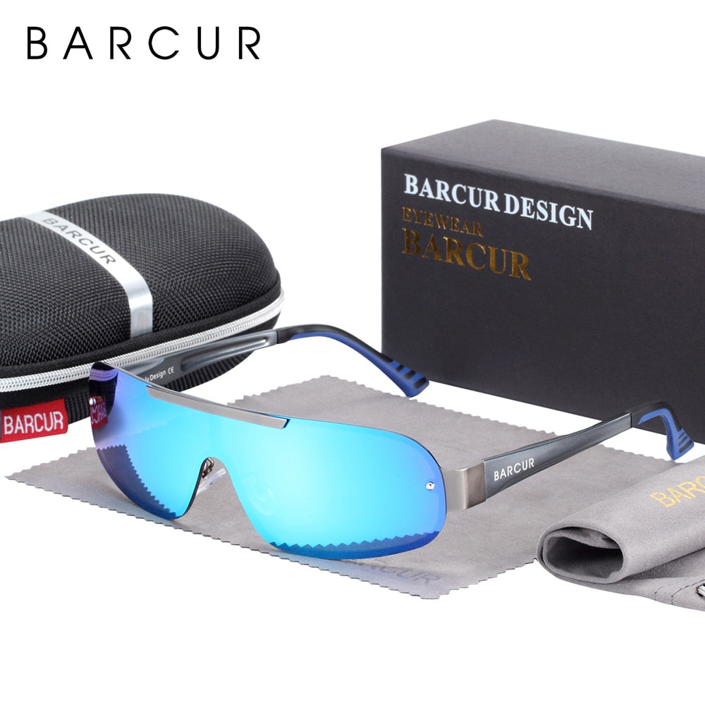 BARCUR Aluminum Magnesium Sunglasses Men Polarized Sun glasses for Men Pilot Sport Eyewear UV400